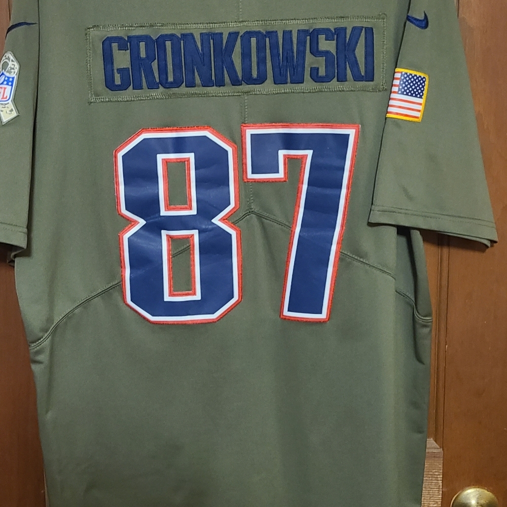 Gronkowski Patriots Salute To Service jersey.